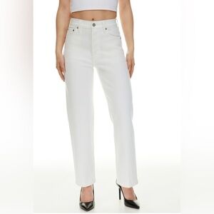 NWT Aritzia Denim Forum Women's Straight Leg Jeans in White Size 26